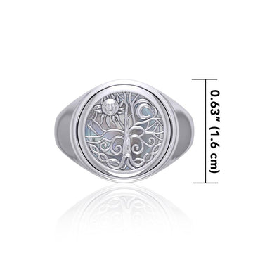 Reversible Earth Cycle Silver Flip Ring TRI153 - Jewelry